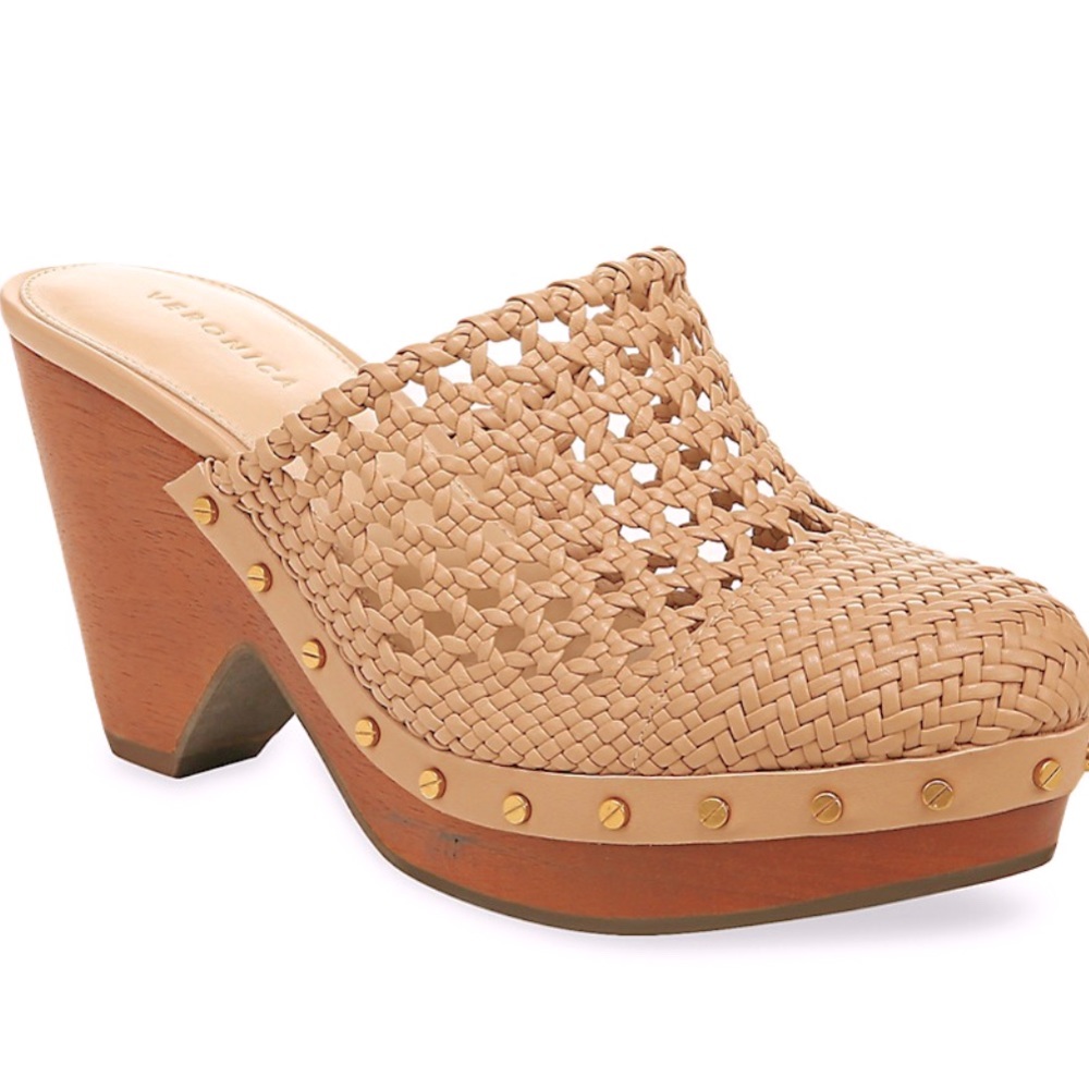 Veronica Beard- Hardie Woven Leather Clogs